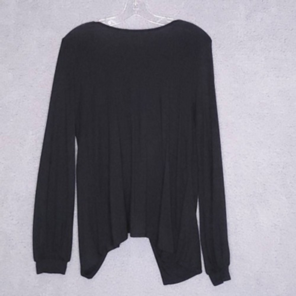 Lulus Shirt Womens Spin Around Blouse Black V Neck‎ Twist Back Comfort S New